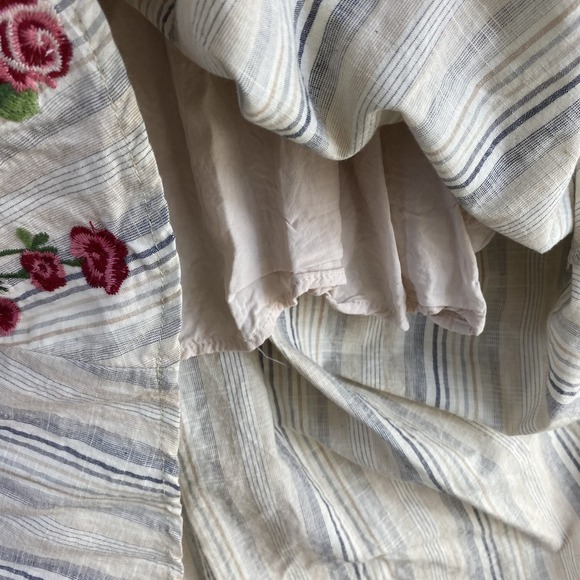 Andree by Unit Midi Dress Sz S Cut Out Embroidered Boho Summer Beachy Cotton - Picture 9 of 14